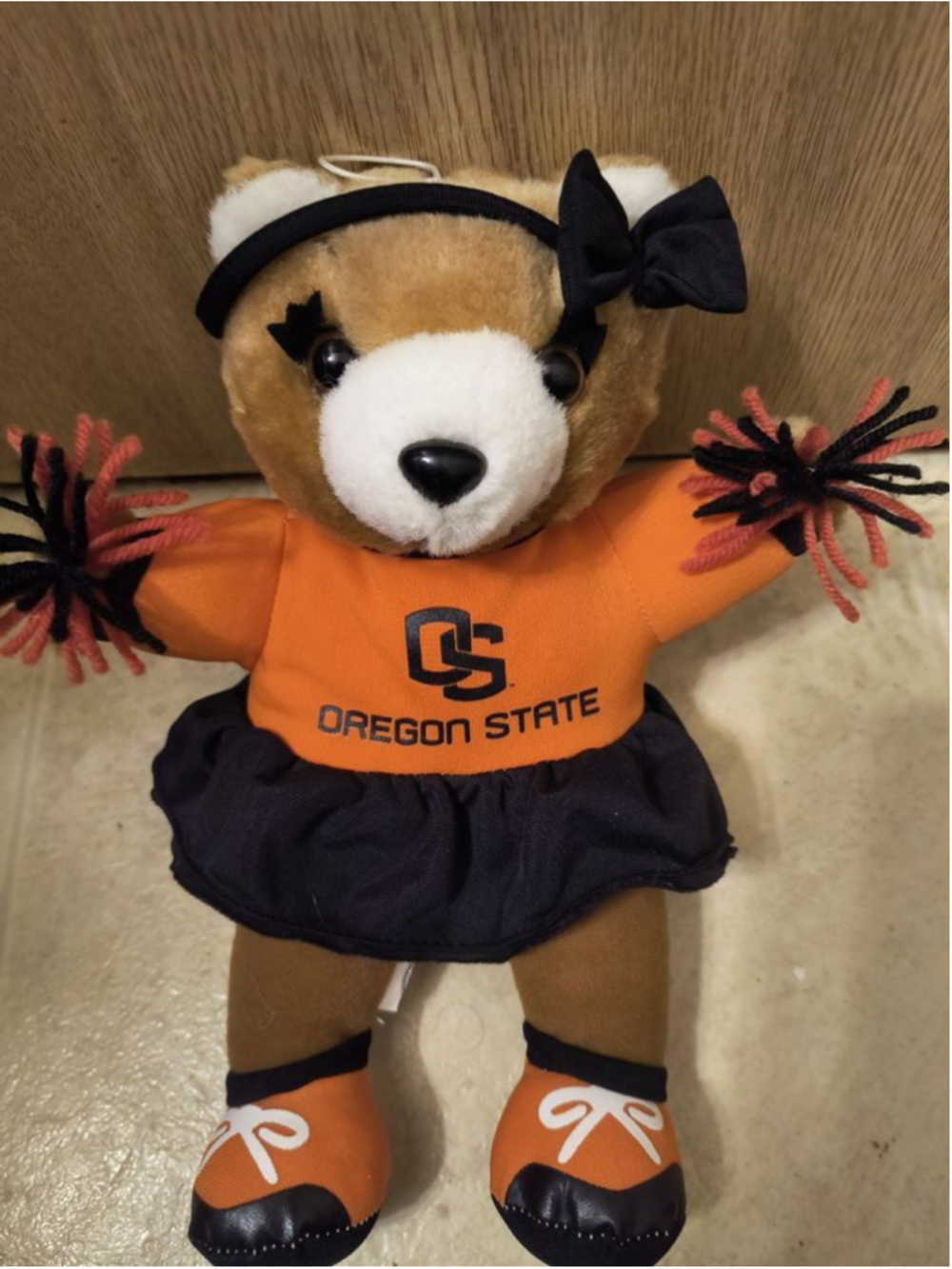 Oregon State University OSU Beavers Cheerleader Lashes Plush Bear 10 inch Gift
